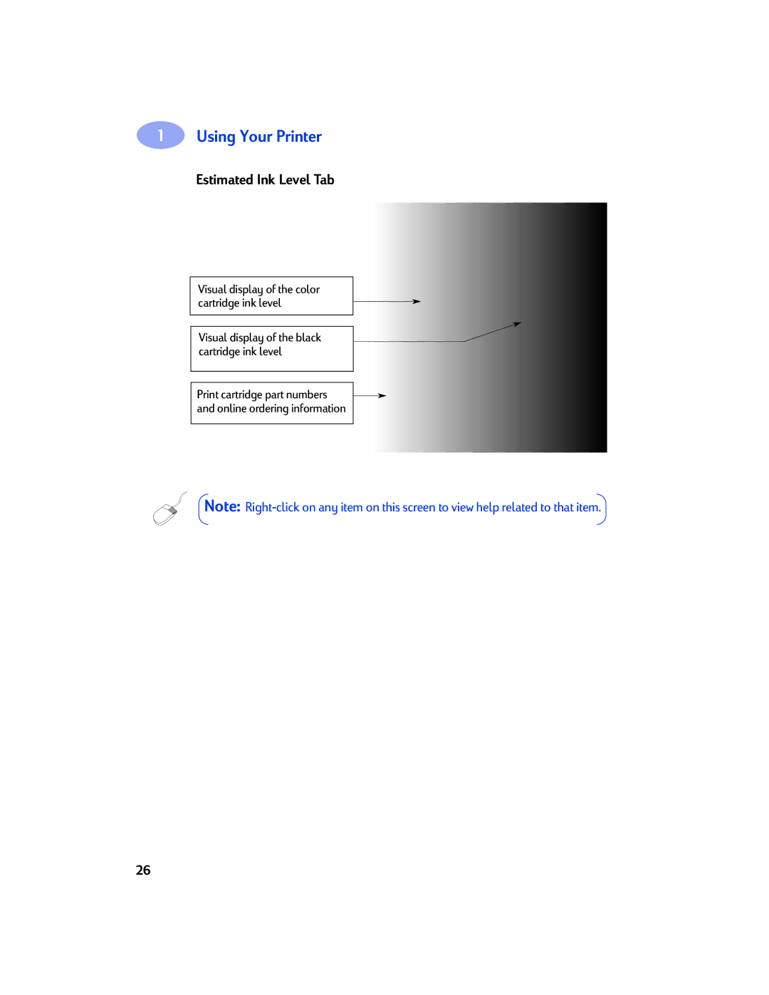 Sony 970C Series manual Estimated Ink Level Tab 