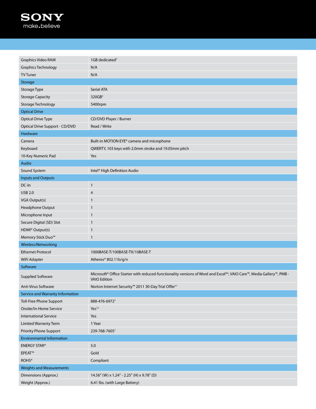 Sony A8N-SLI manual 1000BASE-T/100BASE-TX/10BASE-T, Energy Star Epeat, Rohs 