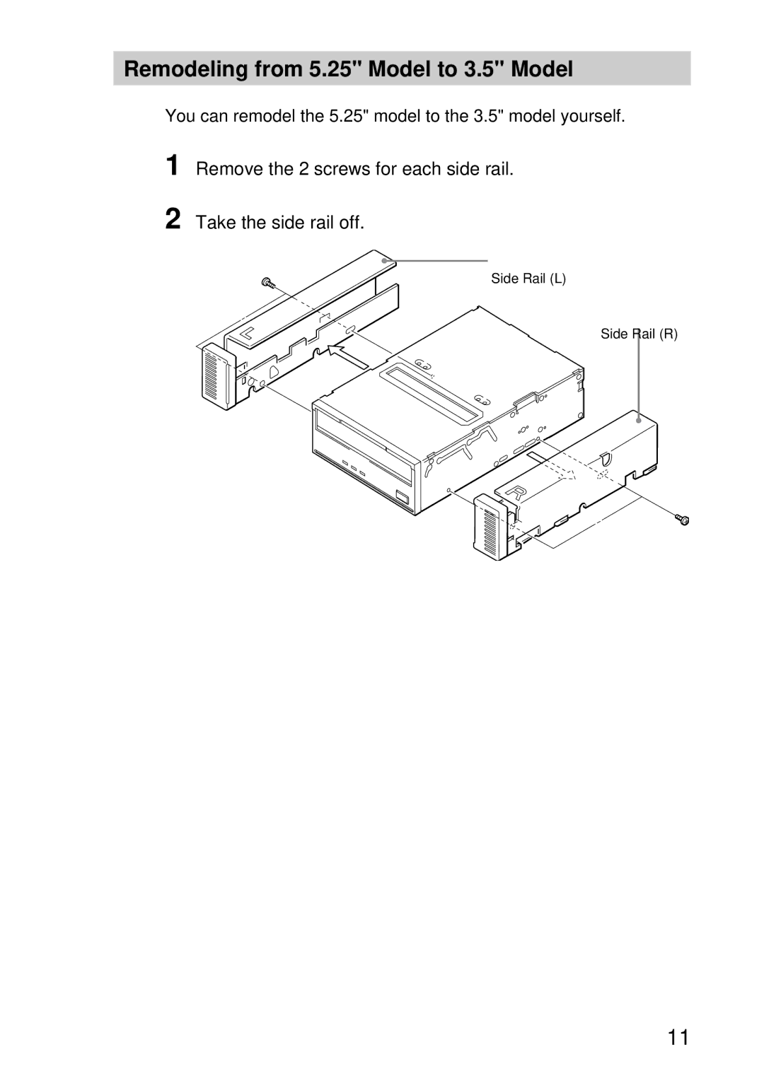 Sony AITi260 manual Remodeling from 5.25 Model to 3.5 Model 