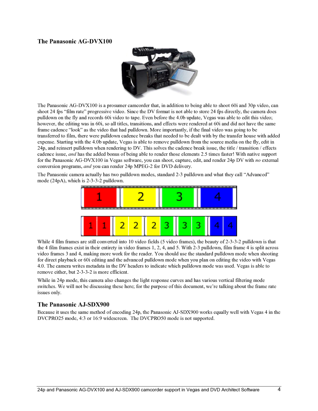 Sony manual Panasonic AG-DVX100, Panasonic AJ-SDX900 