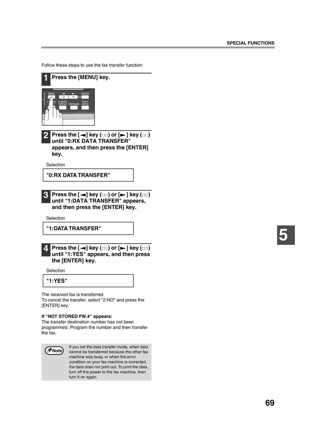 Sony AR-208S operation manual 1DATA Transfer, 1YES 