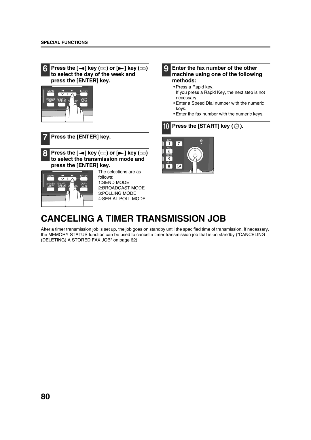 Sony AR-208S operation manual Canceling a Timer Transmission JOB 