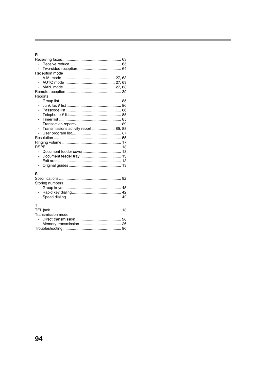 Sony AR-208S operation manual Rspf 