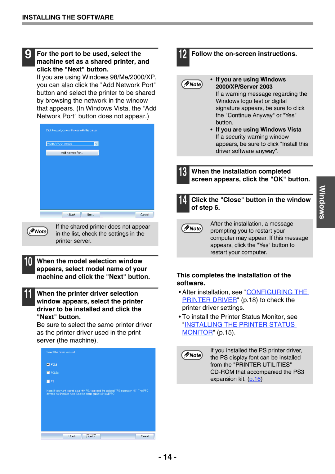 Sony AR-208S operation manual Click the Close button in the window, Step, If the shared printer does not appear 