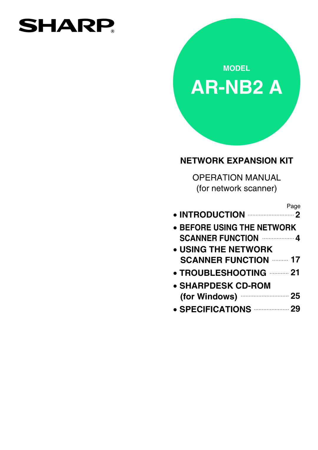 Sony AR-208S operation manual AR-NB2 a 