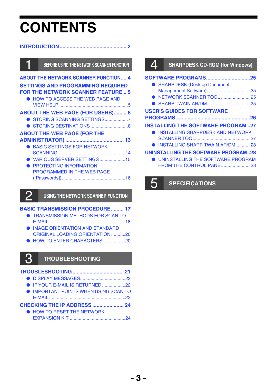 Sony AR-208S operation manual Contents 