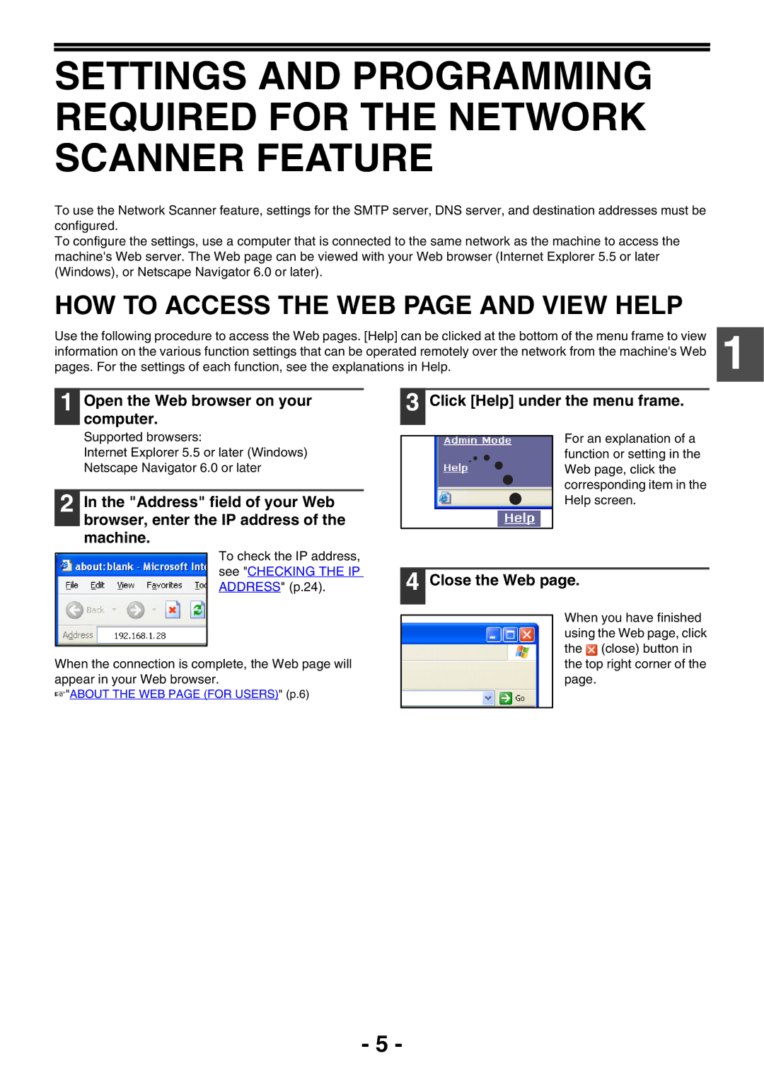 Sony AR-208S operation manual Open the Web browser on your computer, Click Help under the menu frame, Close the Web 