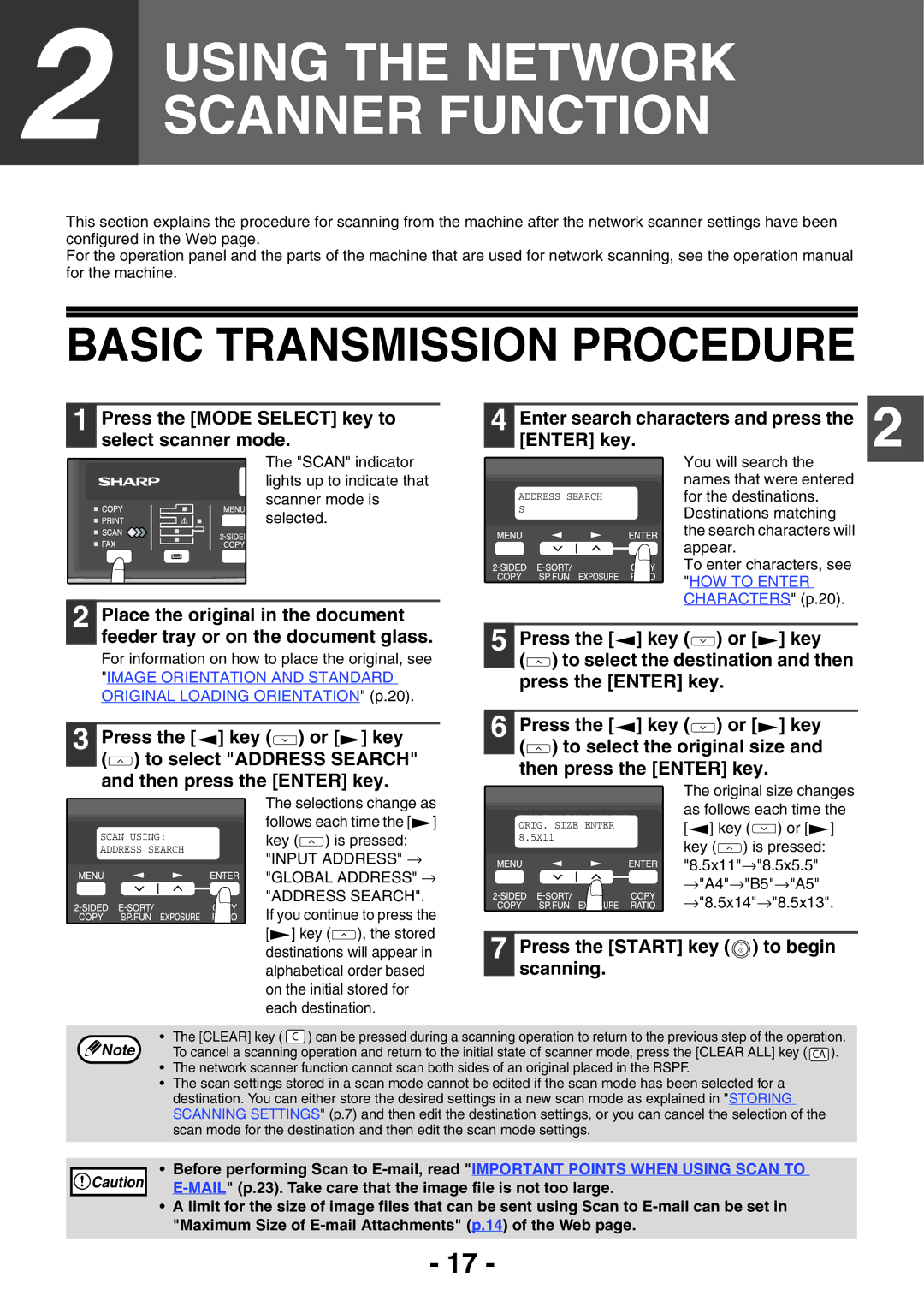 Sony AR-208S operation manual Press the Start key to begin scanning, Clear key 