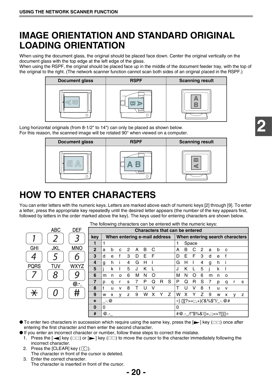 Sony AR-208S operation manual Image Orientation and Standard Original Loading Orientation, Scanning result 