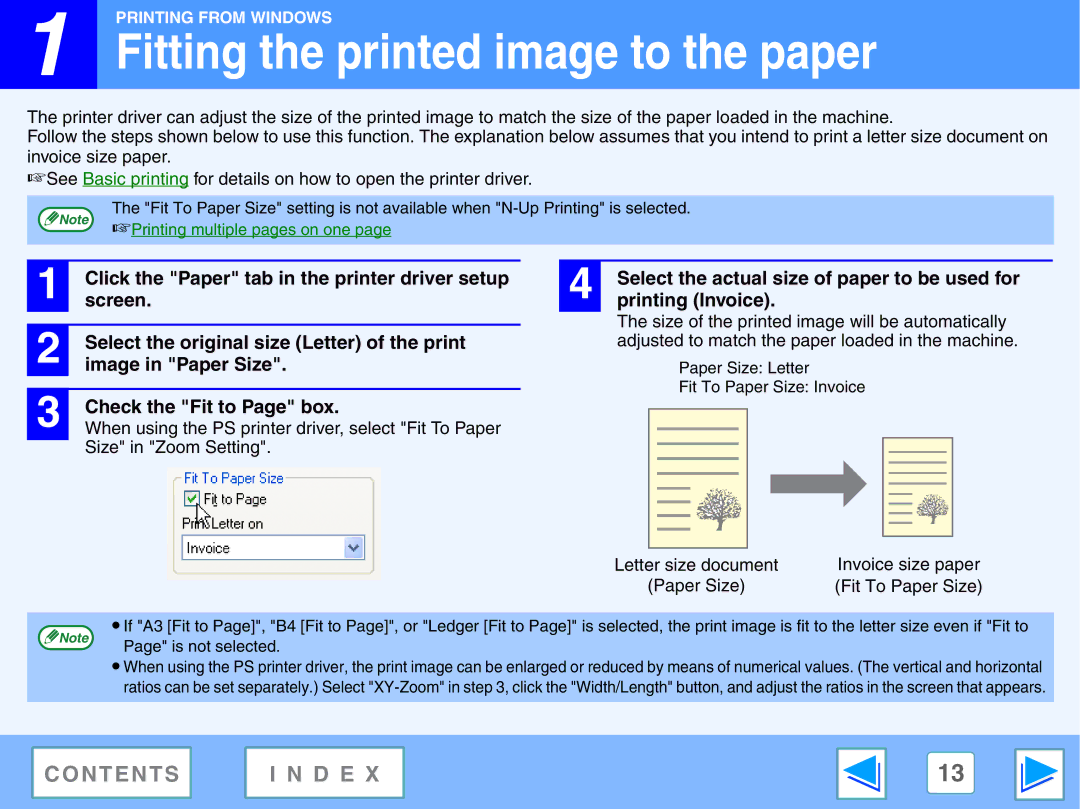 Sony AR-208S operation manual Fitting the printed image to the paper 