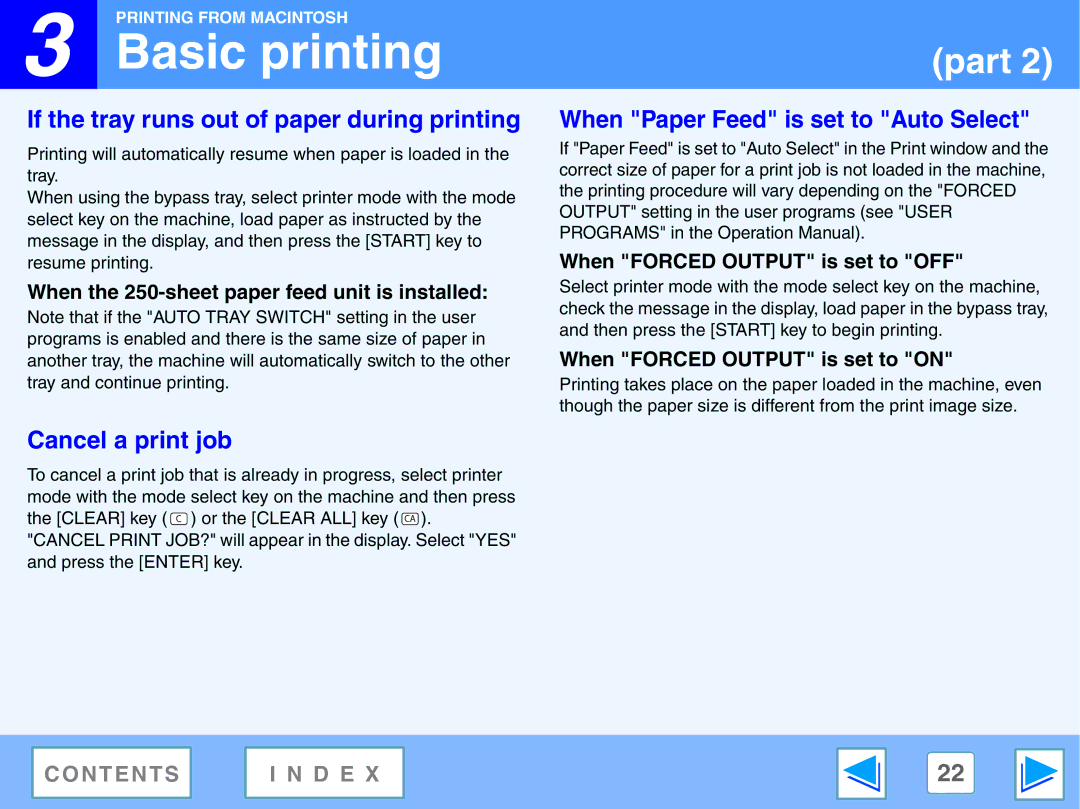 Sony AR-208S operation manual If the tray runs out of paper during printing, When Paper Feed is set to Auto Select 