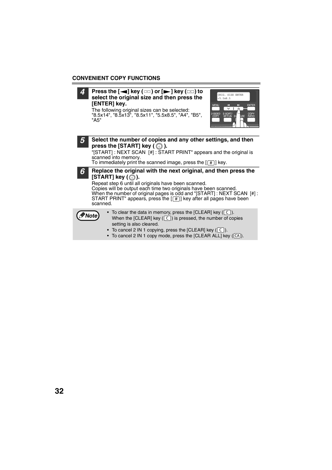 Sony AR-208S operation manual ORIG. Size Enter 