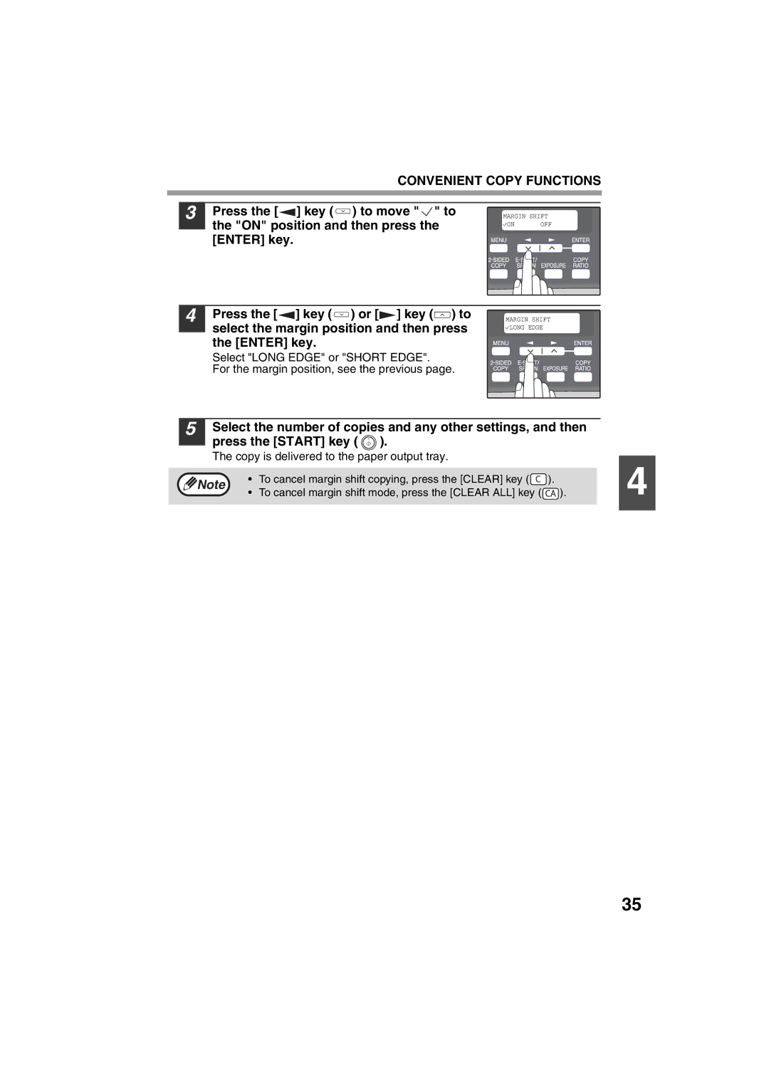 Sony AR-208S operation manual Margin Shift on OFF 