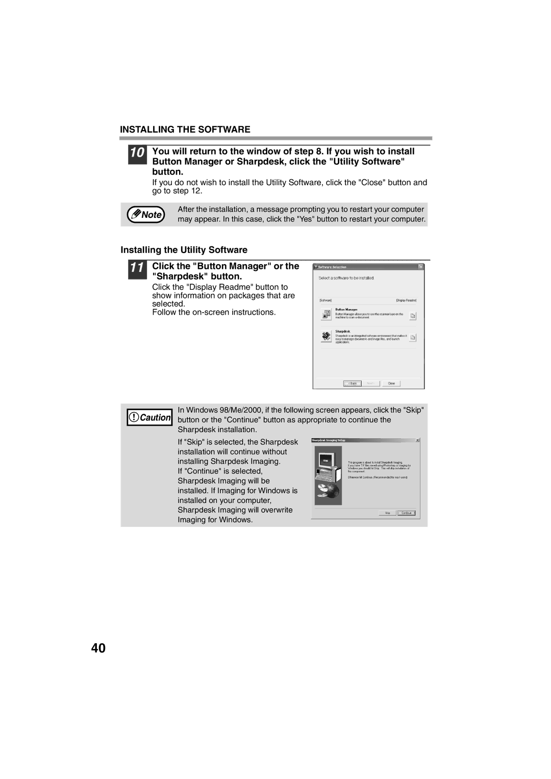 Sony AR-208S operation manual Installing the Software 