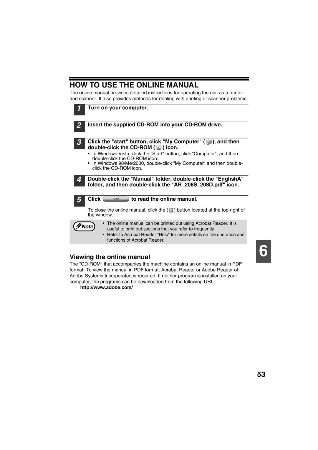 Sony AR-208S operation manual HOW to USE the Online Manual, Viewing the online manual, Click to read the online manual 