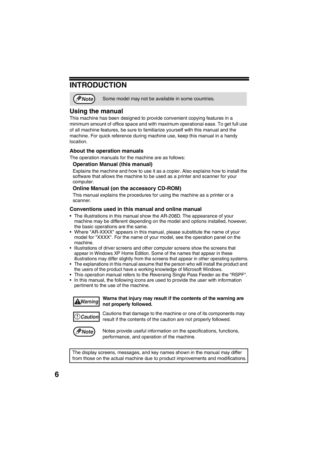 Sony AR-208S operation manual Introduction, Using the manual, Online Manual on the accessory CD-ROM 