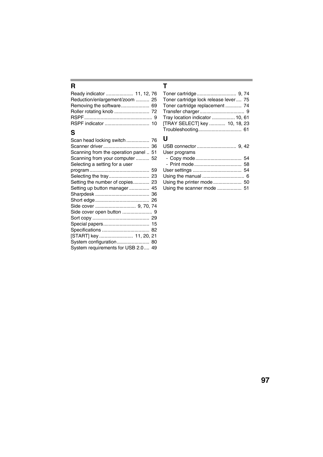 Sony AR-208S Ready indicator, Removing the software Roller rotating knob, System configuration System requirements for USB 