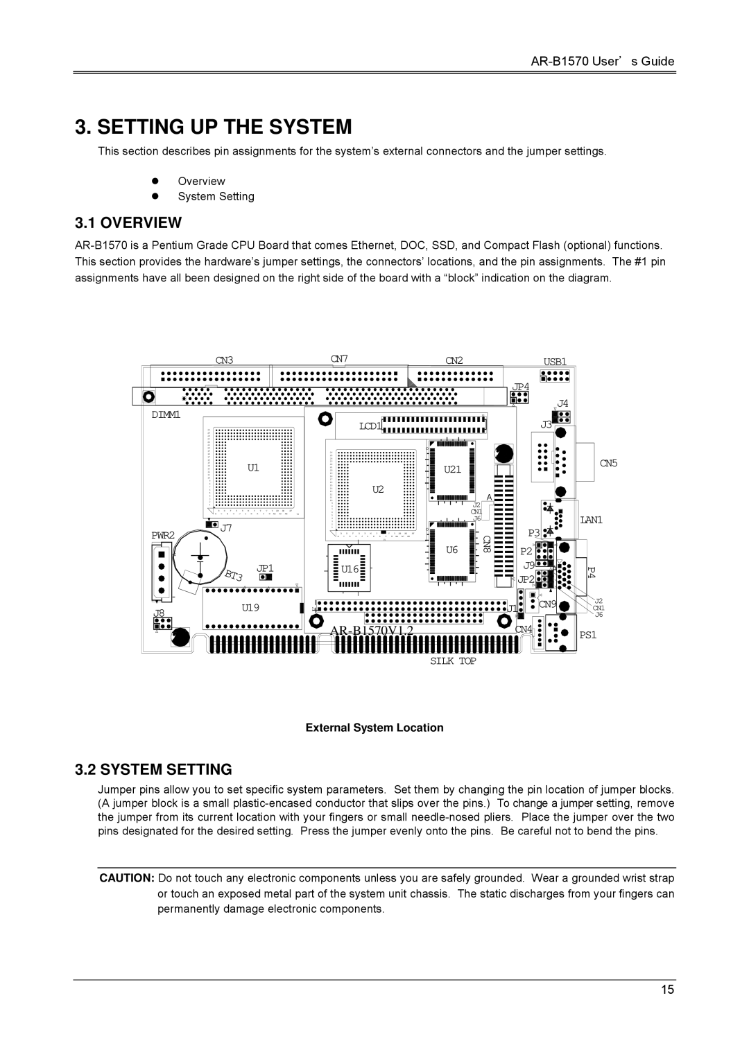 Sony AR-B1570 manual Setting UP the System, Overview, System Setting, External System Location 