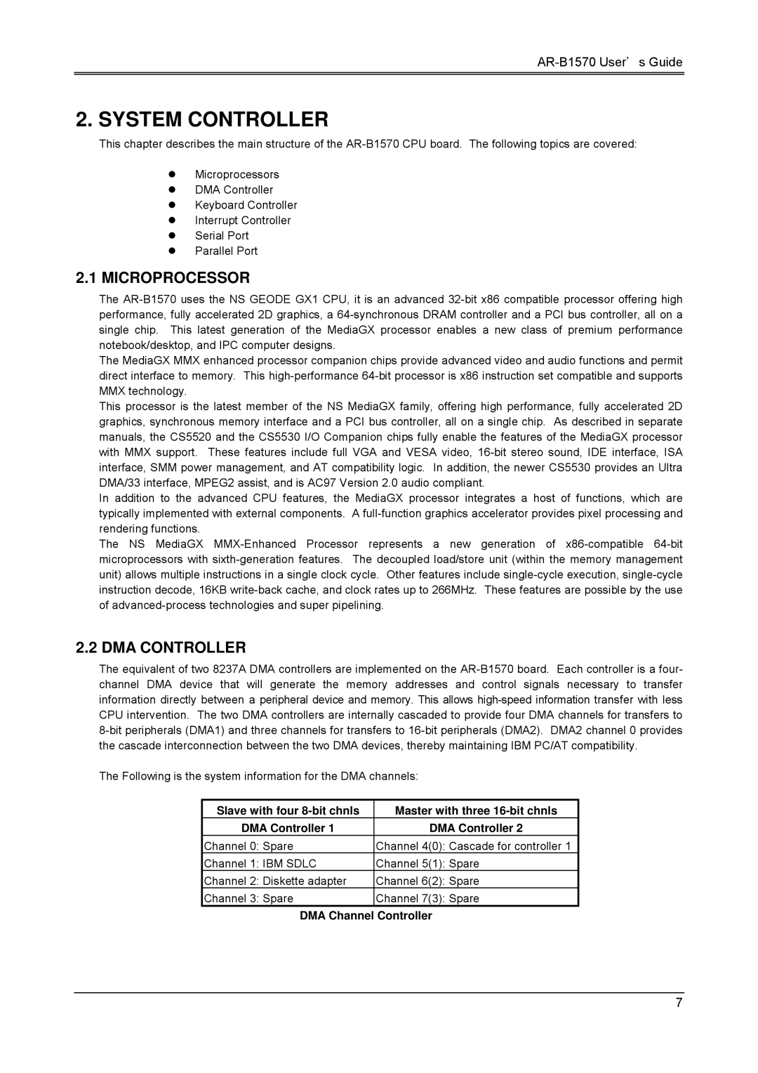 Sony AR-B1570 manual System Controller, Microprocessor, DMA Controller 