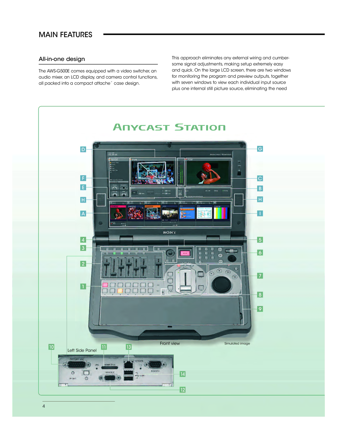 Sony AWS-G500E manual Main Features, All-in-one design 