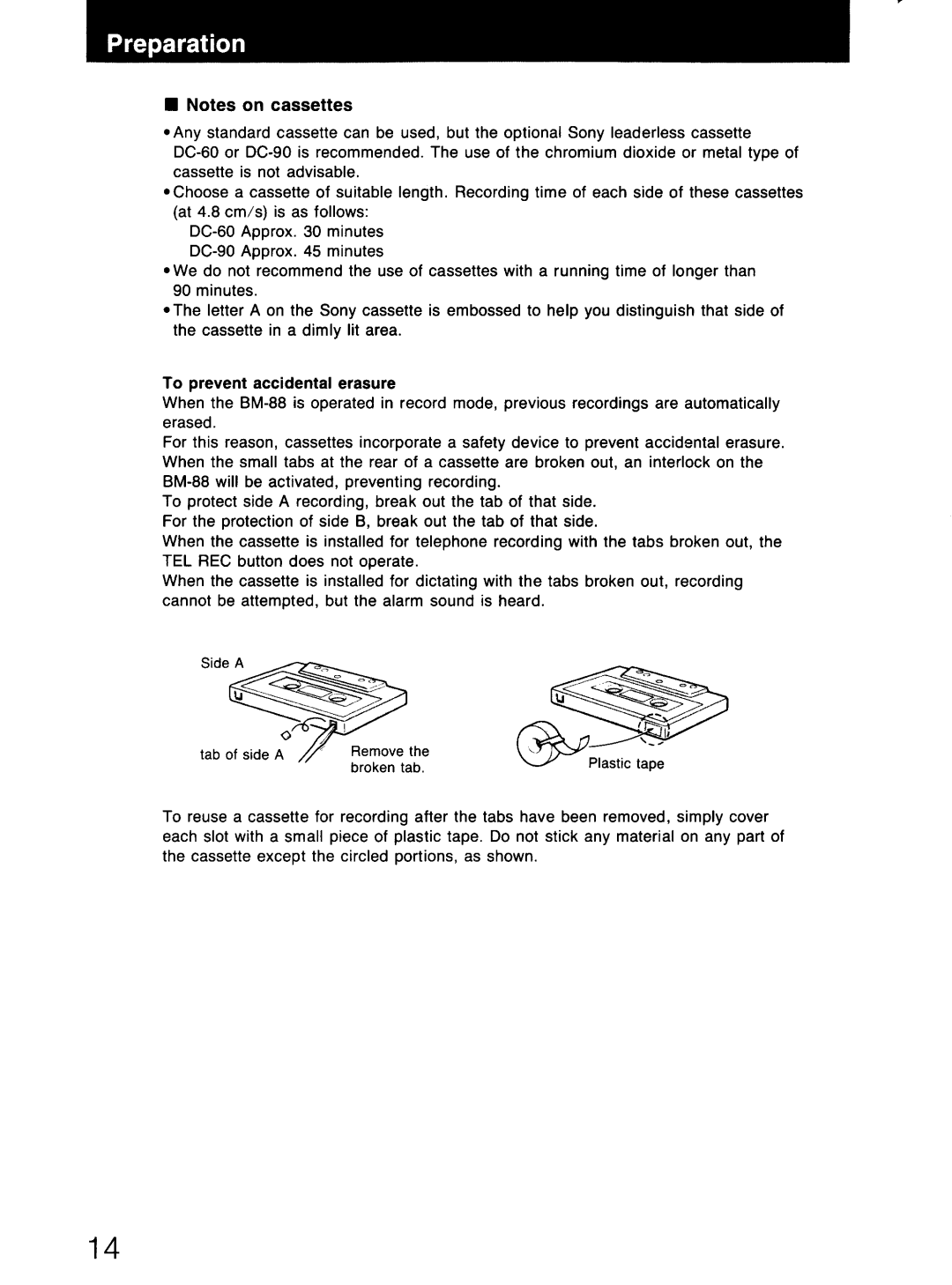 Sony BM-88 manual 