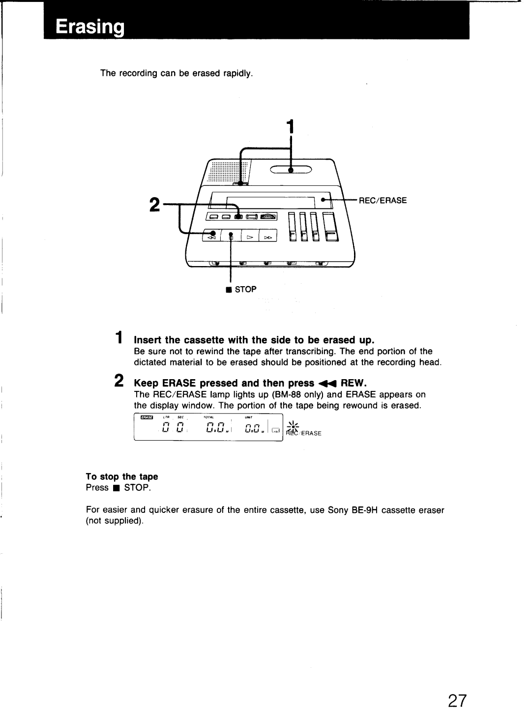 Sony BM-88 manual 