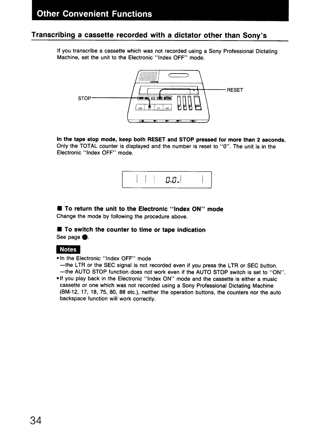 Sony BM-88 manual 