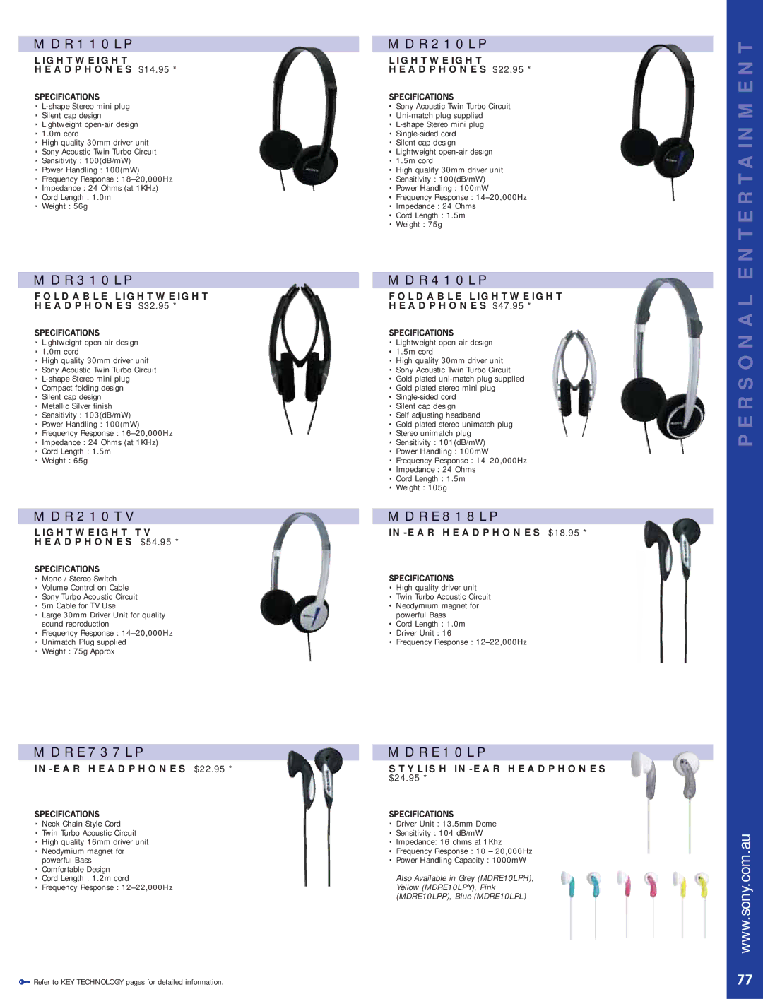 Sony Bravia LCD TV manual MDR110LP, MDR310LP, MDR210TV, MDRE737LP, MDR210LP, MDR410LP, MDRE818LP, MDRE10LP 