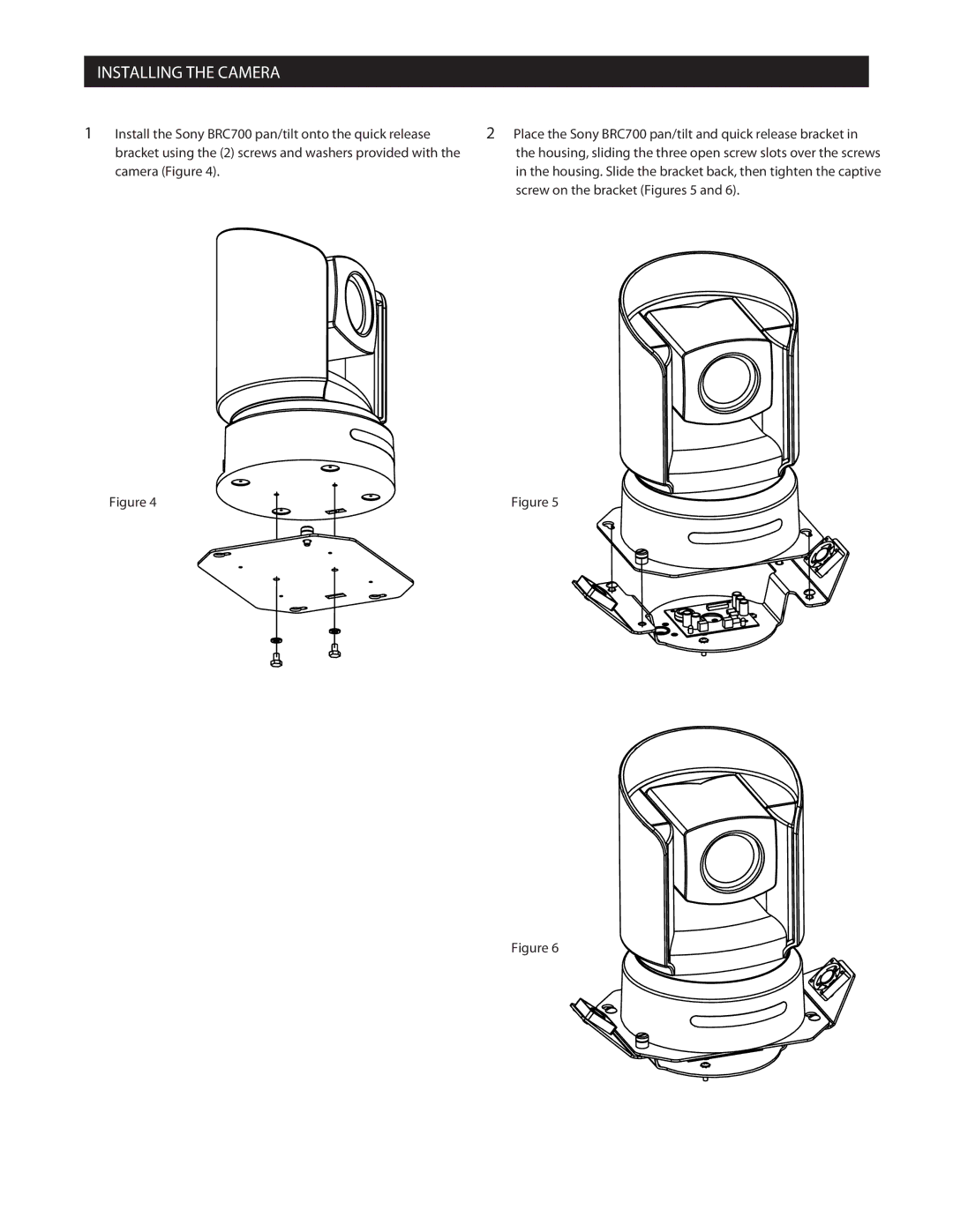 Sony BRCSDP16 instruction manual Installing the Camera 