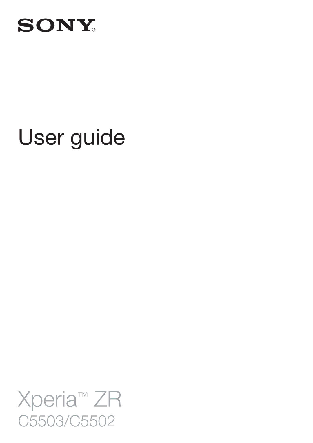 Sony C5503, C5502 manual Xperia ZR 