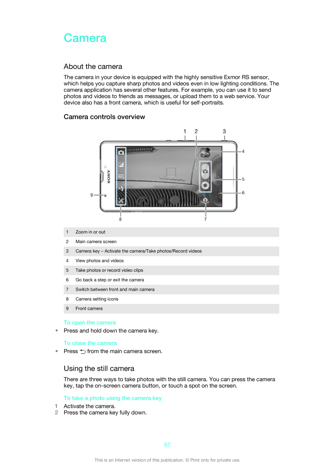 Sony C5503, C5502, 1272-9183 manual About the camera, Using the still camera, Camera controls overview 