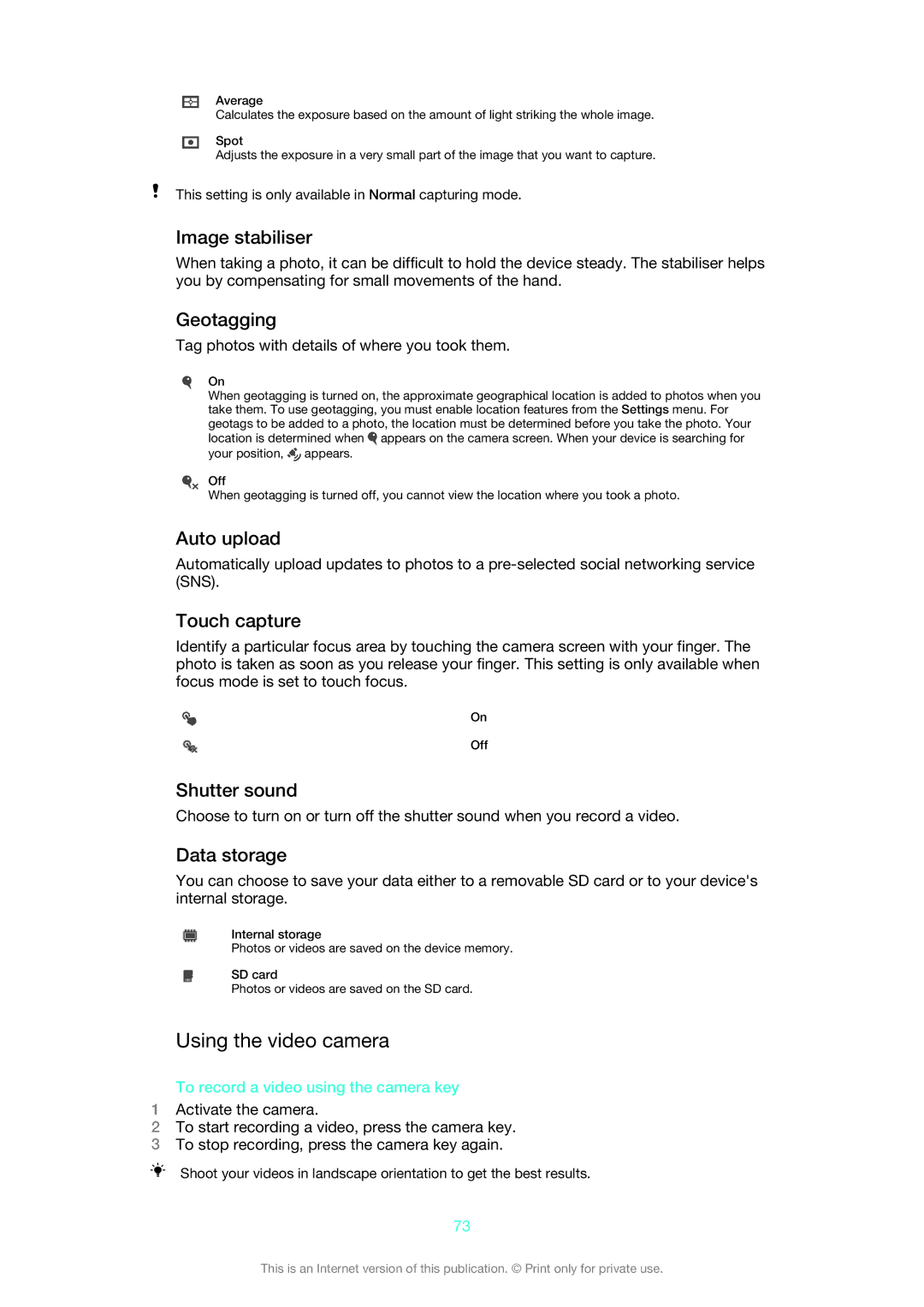 Sony C5503, C5502, 1272-9183 manual Using the video camera 