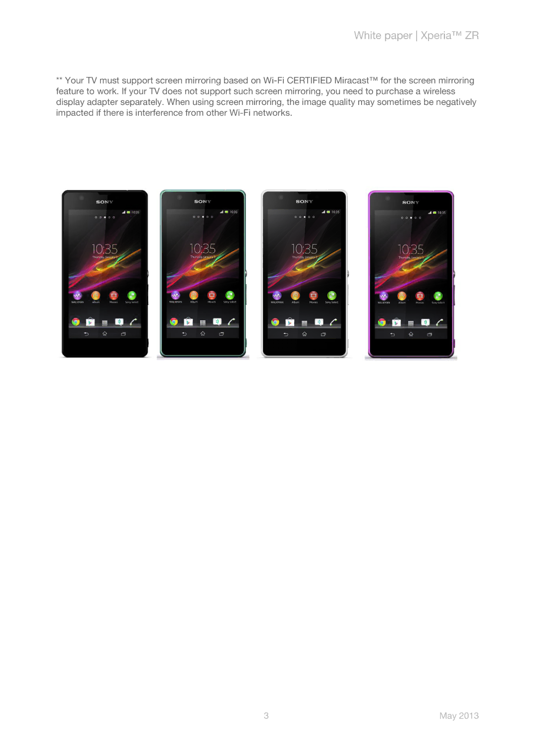 Sony C5503 manual White paper Xperia ZR 