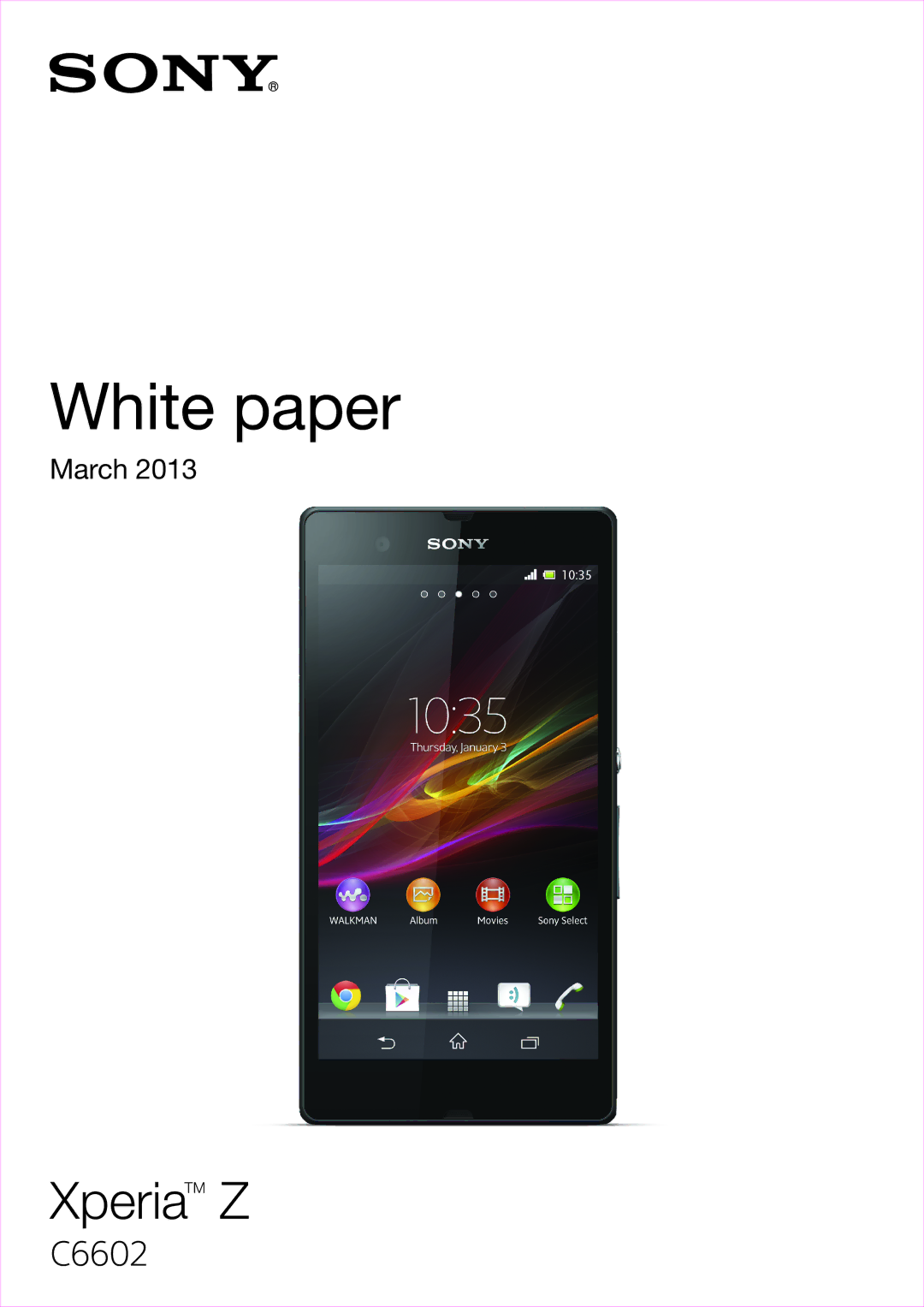 Sony C6602 manual White paper 