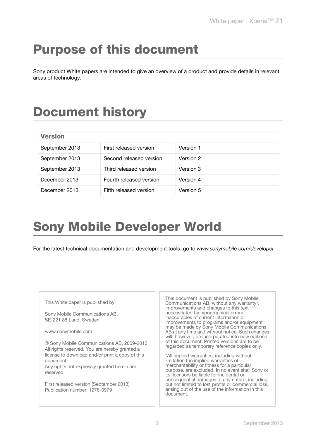 Sony C6902/L39h manual Purpose of this document 