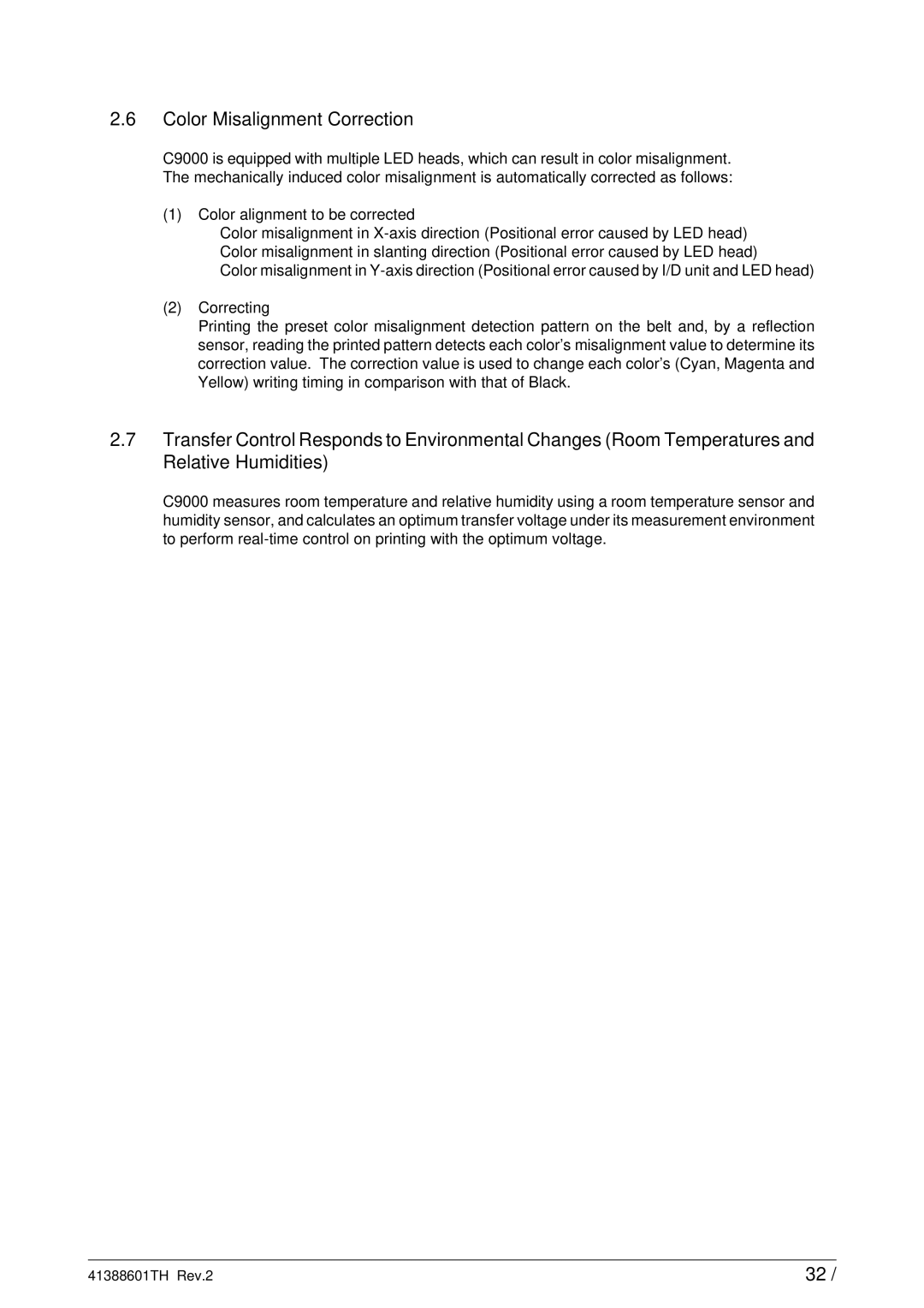 Sony C9000 service manual Color Misalignment Correction 