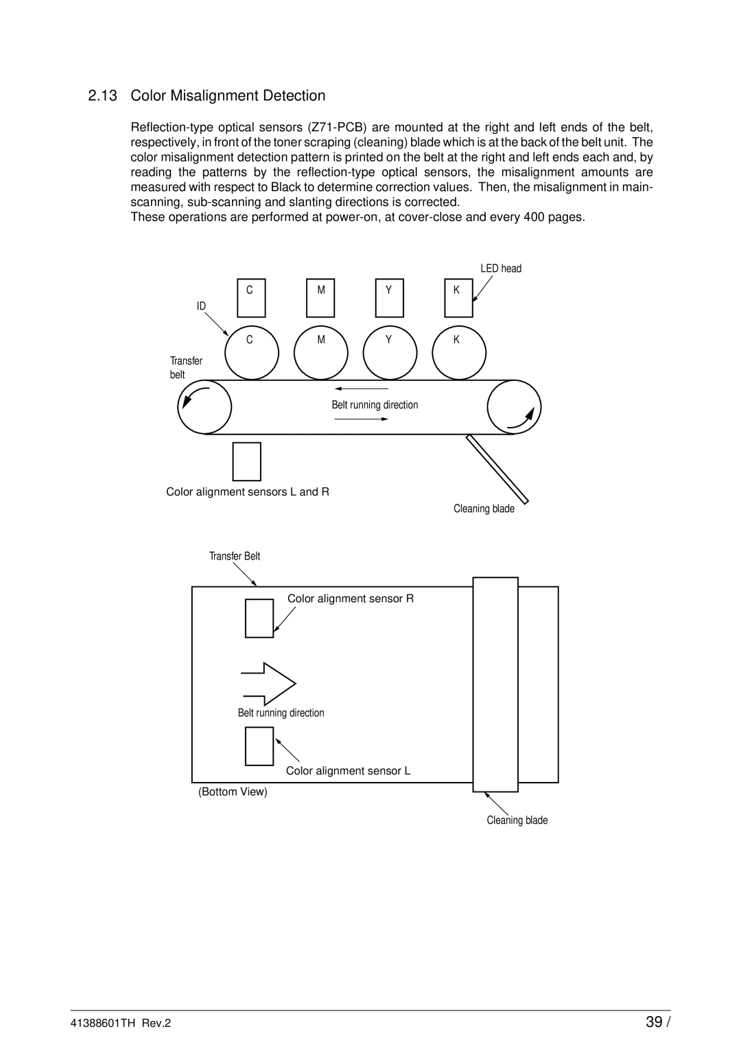 Sony C9000 service manual Color Misalignment Detection, Cmyk 