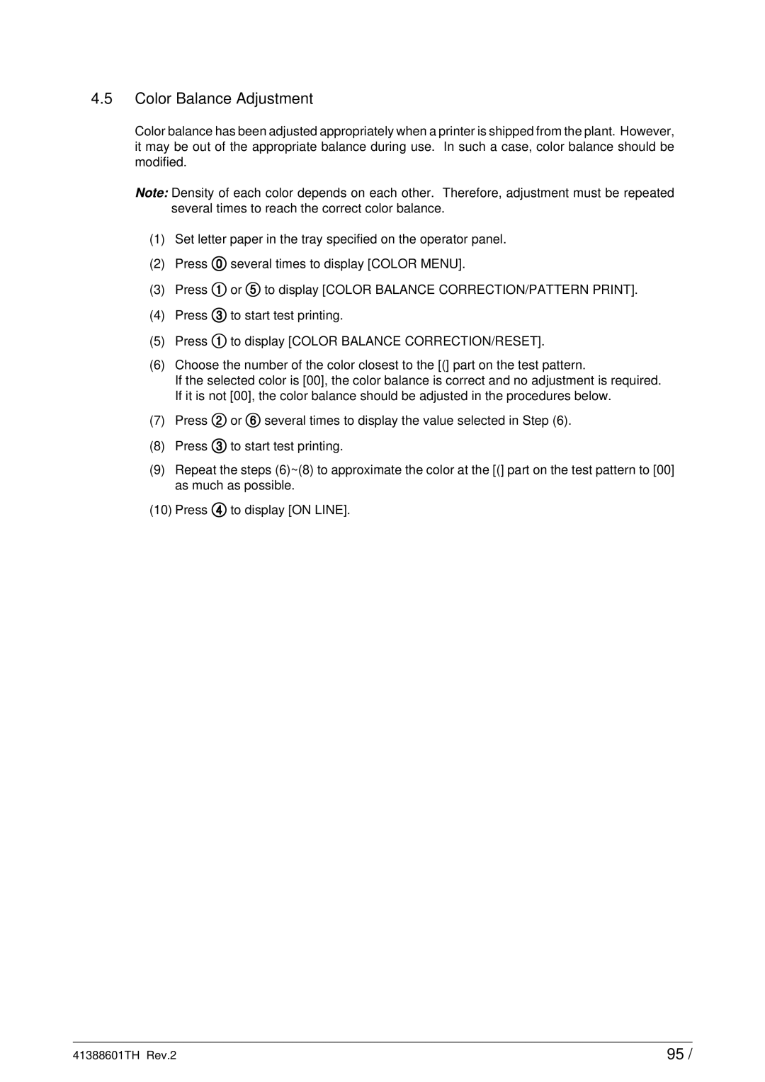 Sony C9000 service manual Color Balance Adjustment 