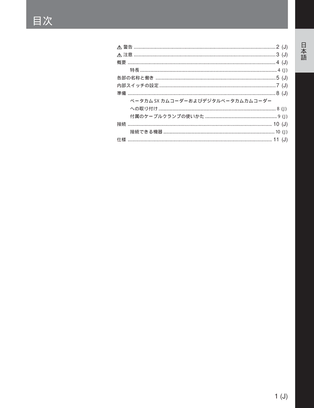 Sony CA-755/755P operation manual 各部の名称と働き 内部スイッチの設定 