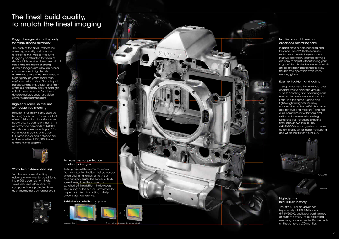 Sony CA649W specifications ﬁnest build quality To match the ﬁnest imaging 