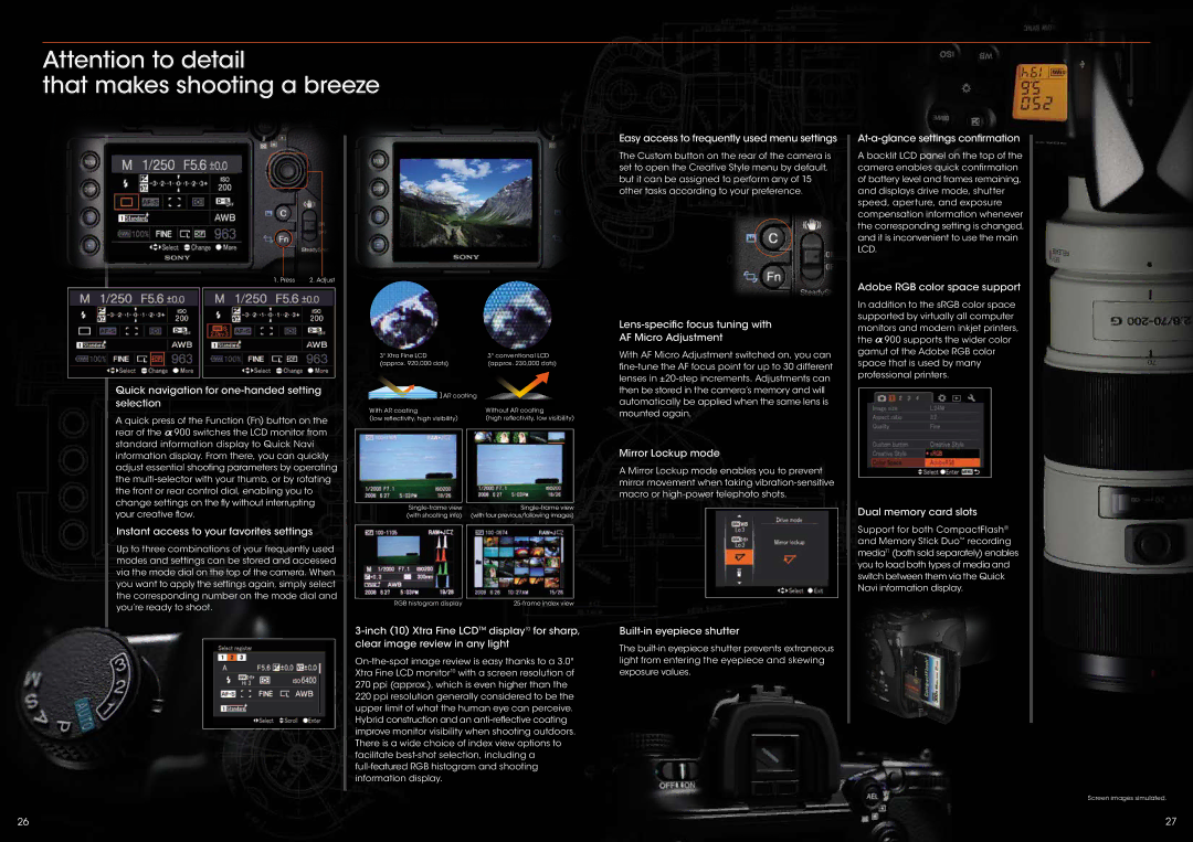 Sony CA649W specifications That makes shooting a breeze 