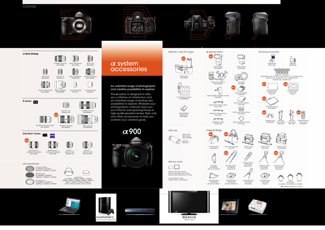 Sony CA649W specifications system accessories, The Sony digital network for beautiful imaging 