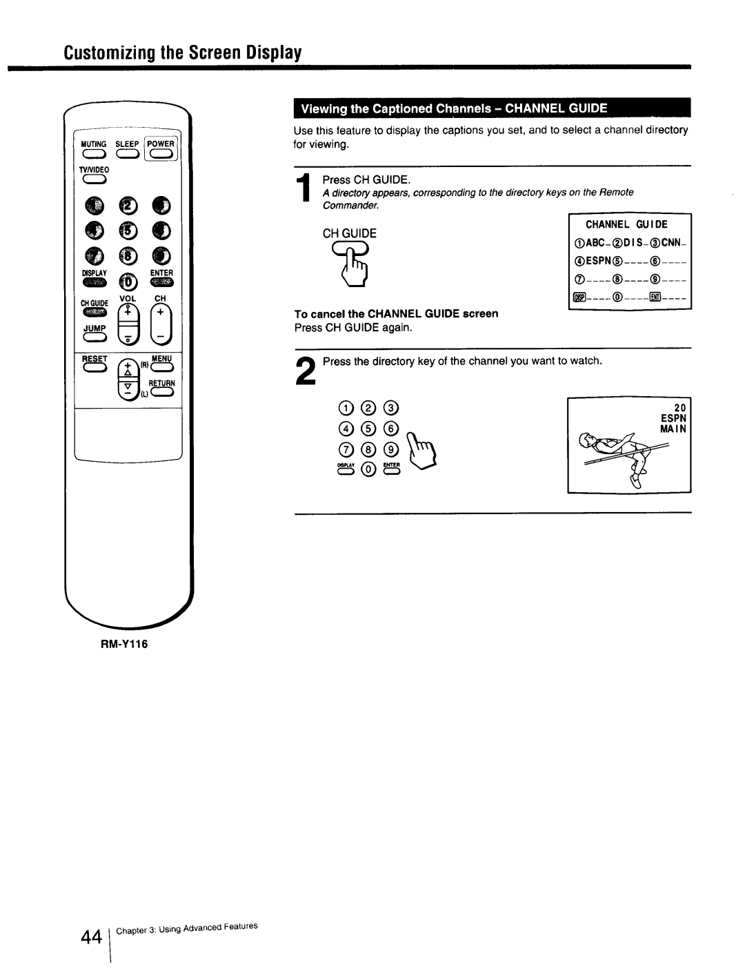 Sony Cable Box specifications CvLcQ, Customizingthe Screen Display 