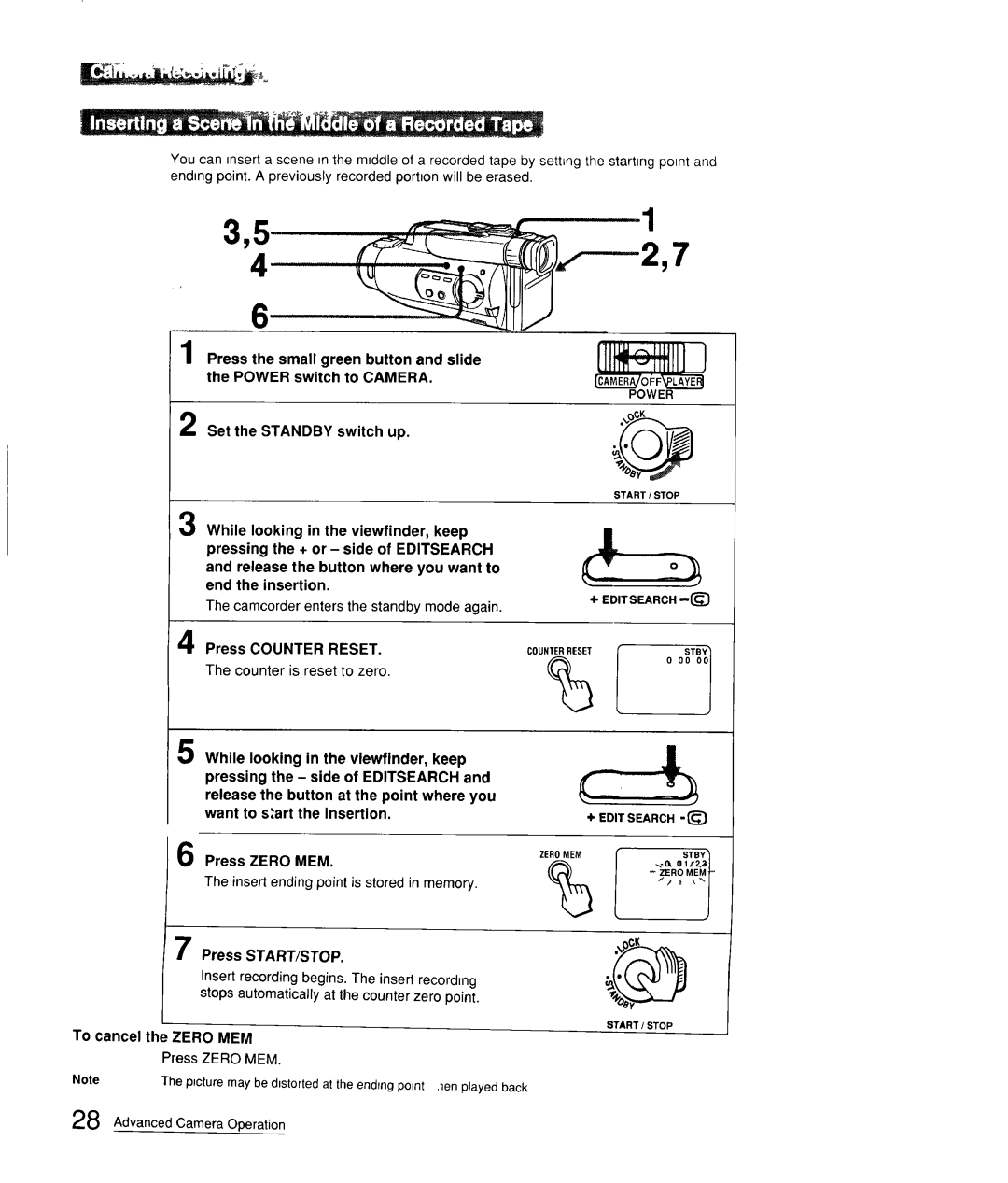 Sony CCD-FX310 operation manual 111, Press Counter Reset 