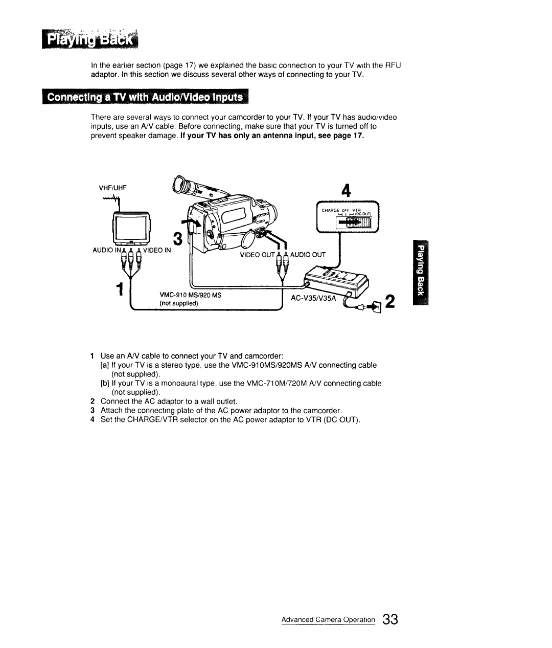 Sony CCD-FX310 operation manual AC-V35/V35A 