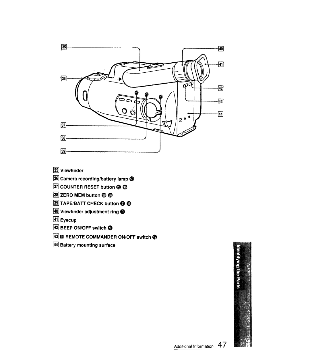 Sony CCD-FX310 operation manual Additional Informatton 