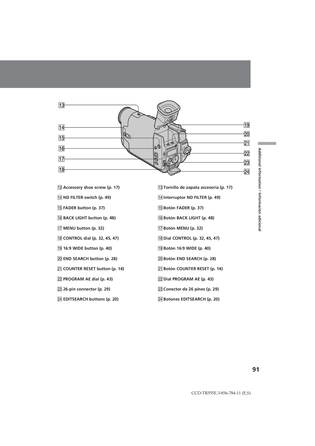 Sony CCD-TR555E operating instructions @ª @£ @¢ 