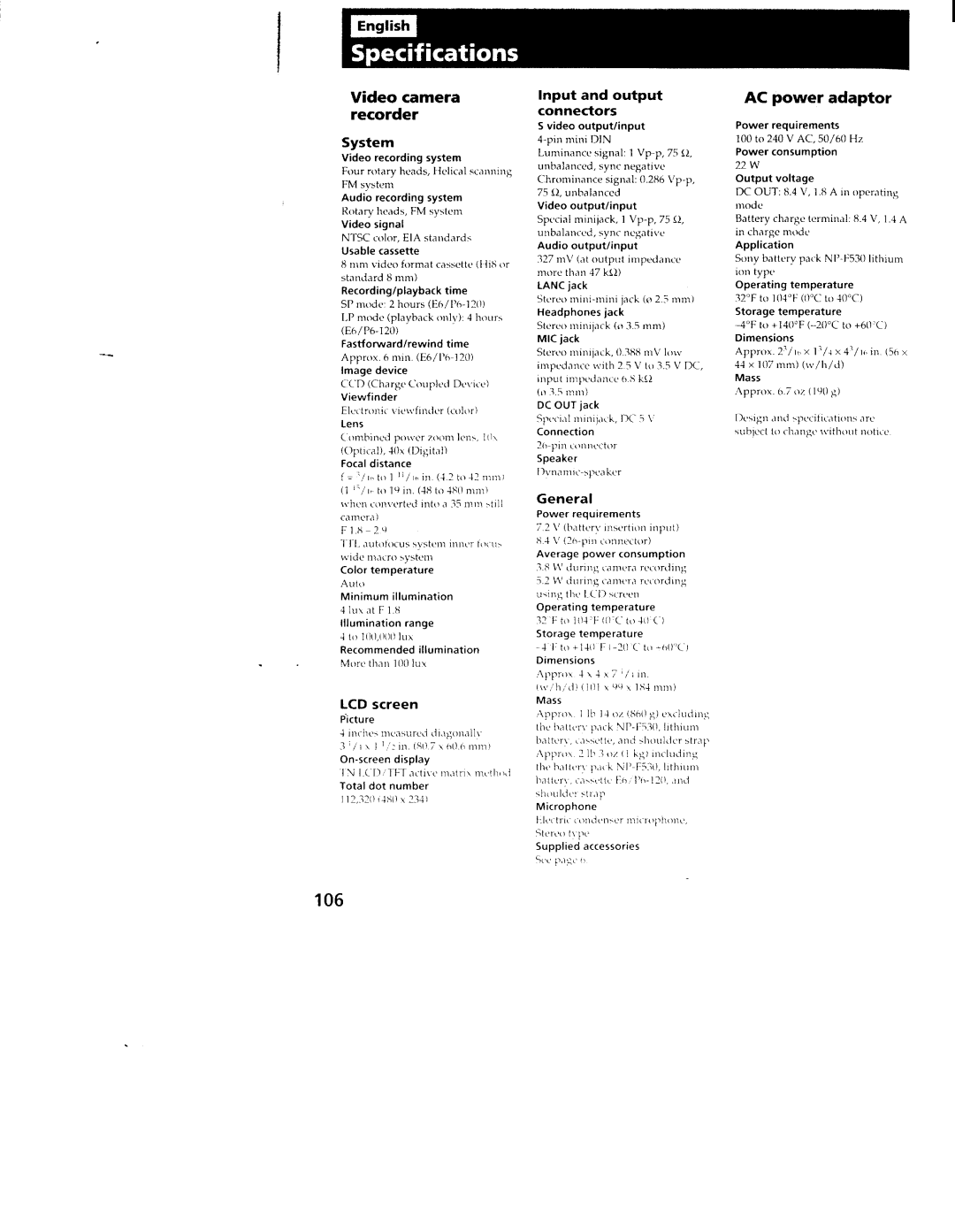 Sony CCD-TRV101 manual 