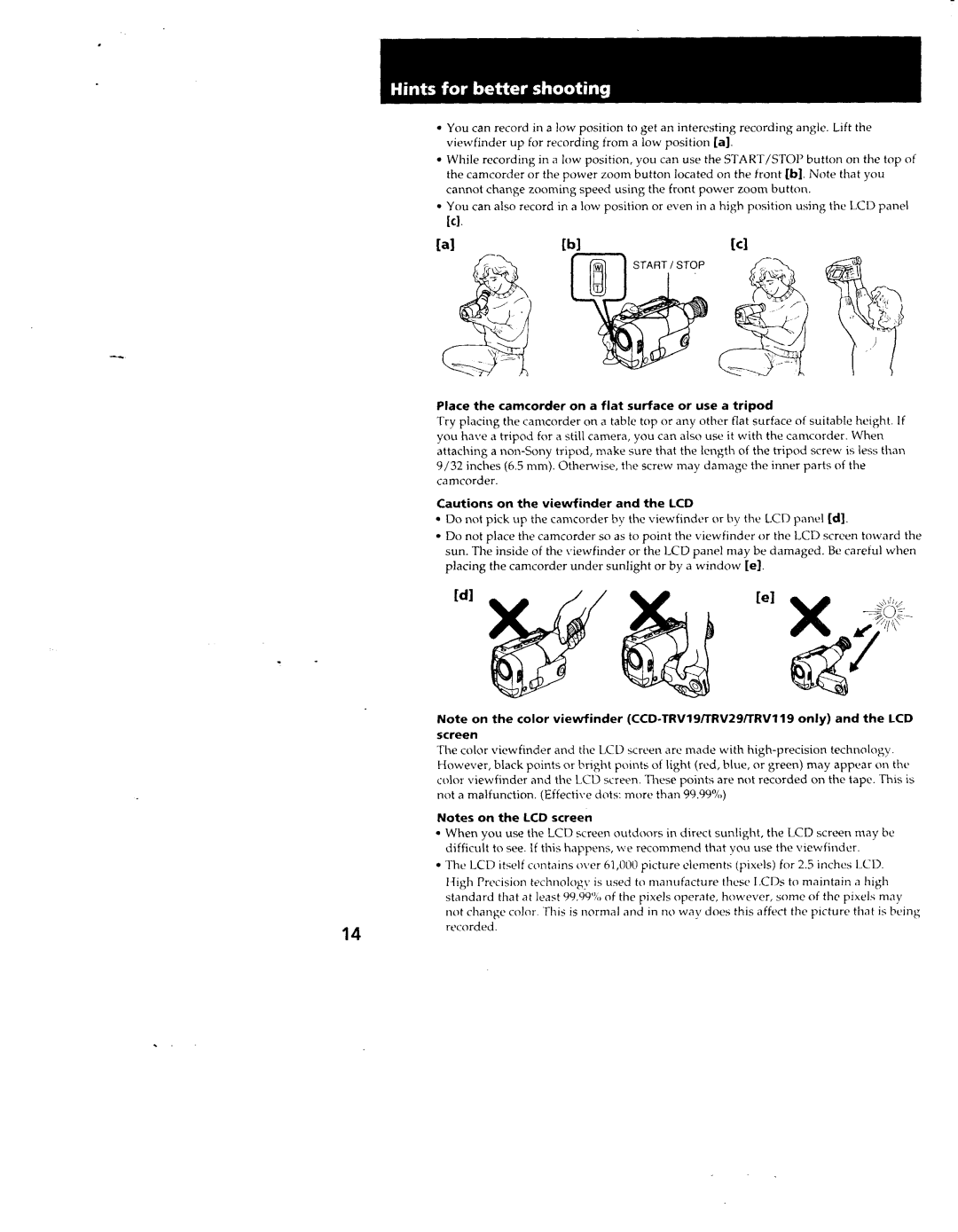 Sony TRV19, CCD-TRV11, TRV211, TRV119, CCS-TRV29 manual 