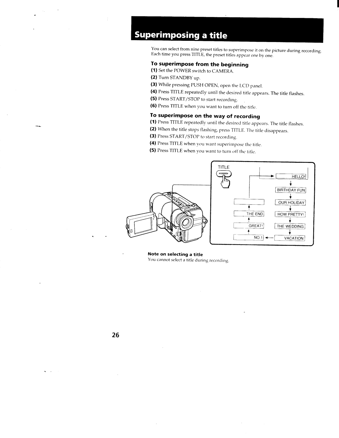 Sony TRV19, CCD-TRV11, TRV211, TRV119, CCS-TRV29 manual 